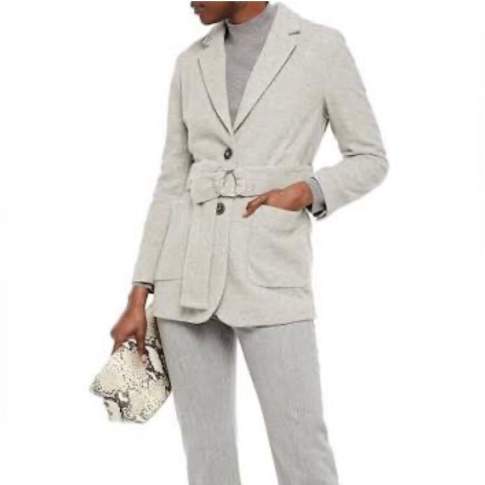 AMERICAN VINTAGE Loup Belted Wool Blend Jacket Stone Women’s Small